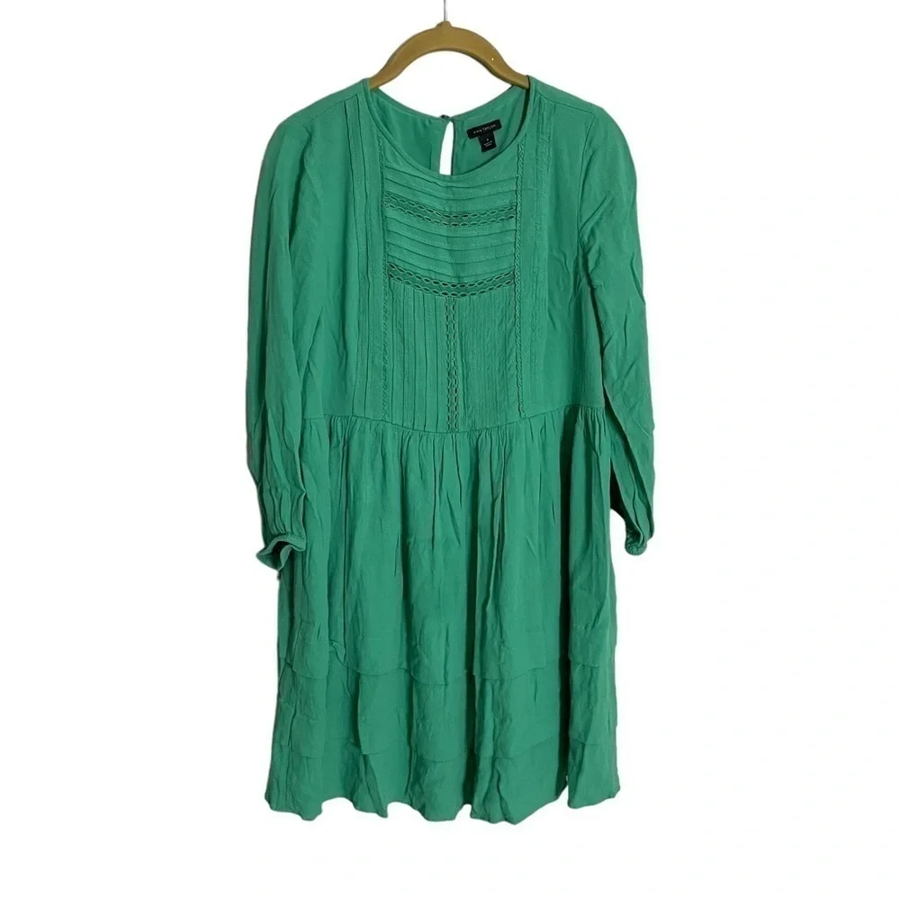Ann Taylor Green Boho Dress 0